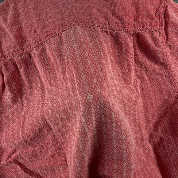 Tommy Bahama Silk Short Sleeve Red Medium Herringbone Hawaiian Beach Button Up - Picture 14 of 15